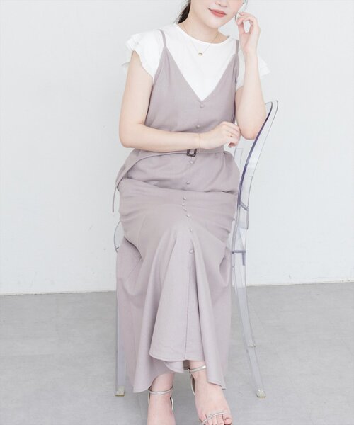 natural couture（ナチュラルクチュール）の「【WEB限定】前後2WAYフレアヘムキャミワンピース（ワンピース・レディース・ブルー/グレイッシュベージュ/ピンク系その他/ブラック・MEDIUM/LARGE）」の17枚目の写真