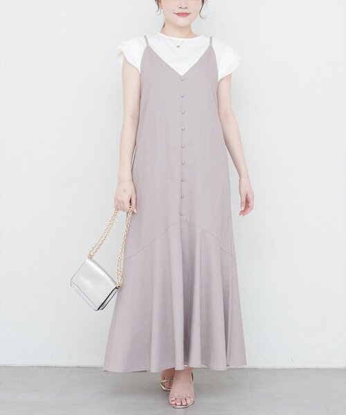 natural couture（ナチュラルクチュール）の「【WEB限定】前後2WAYフレアヘムキャミワンピース（ワンピース・レディース・ブルー/グレイッシュベージュ/ピンク系その他/ブラック・MEDIUM/LARGE）」の18枚目の写真