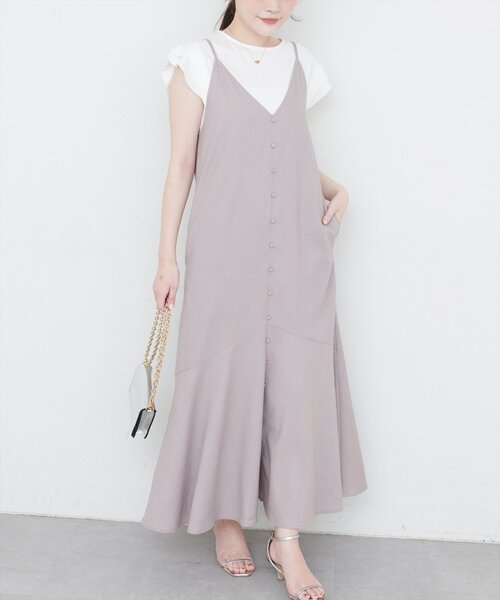 natural couture（ナチュラルクチュール）の「【WEB限定】前後2WAYフレアヘムキャミワンピース（ワンピース・レディース・ブルー/グレイッシュベージュ/ピンク系その他/ブラック・MEDIUM/LARGE）」の19枚目の写真