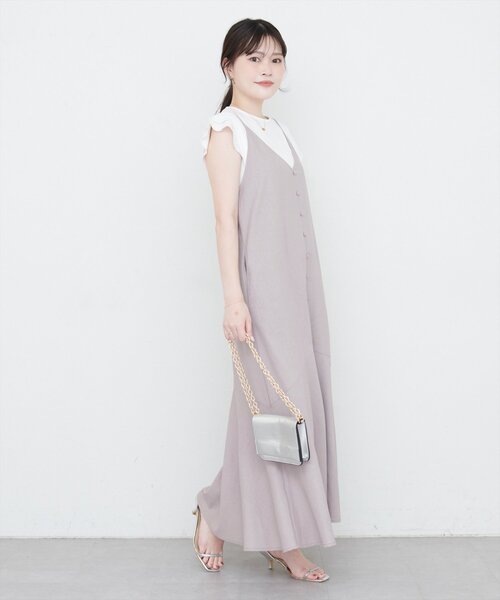 natural couture（ナチュラルクチュール）の「【WEB限定】前後2WAYフレアヘムキャミワンピース（ワンピース・レディース・ブルー/グレイッシュベージュ/ピンク系その他/ブラック・MEDIUM/LARGE）」の20枚目の写真