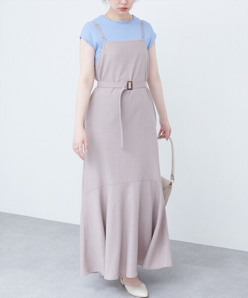 natural couture（ナチュラルクチュール）の「【WEB限定】前後2WAYフレアヘムキャミワンピース（ワンピース・レディース・ブルー/グレイッシュベージュ/ピンク系その他/ブラック・MEDIUM/LARGE）」の21枚目の写真