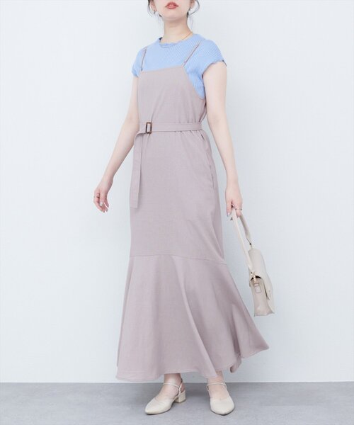 natural couture（ナチュラルクチュール）の「【WEB限定】前後2WAYフレアヘムキャミワンピース（ワンピース・レディース・ブルー/グレイッシュベージュ/ピンク系その他/ブラック・MEDIUM/LARGE）」の22枚目の写真