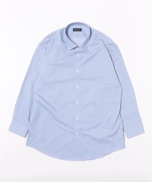 TOKYO SHIRTS（トウキョウシャツ）の「形態安定ノンアイロン ワイド 長袖ビジネスワイシャツ（ビジネスシャツ・メンズ・ブルー・首回り37cm-裄丈80cm/首回り37cm-裄丈84cm/首回り39cm-裄丈80cm/首回り39cm-裄丈84cm/首回り41cm-裄丈82cm/首回り41cm-裄丈86cm/首回り42cm-裄丈82cm/首回り42cm-裄丈86cm/首回り43cm-裄丈82cm/首回り43cm-裄丈86cm）」の6枚目の写真