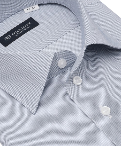 TOKYO SHIRTS（トウキョウシャツ）の「形態安定ノンアイロン ワイド 長袖ビジネスワイシャツ（ビジネスシャツ・メンズ・ブルー・首回り37cm-裄丈80cm/首回り37cm-裄丈84cm/首回り39cm-裄丈80cm/首回り39cm-裄丈84cm/首回り41cm-裄丈82cm/首回り41cm-裄丈86cm/首回り42cm-裄丈82cm/首回り42cm-裄丈86cm/首回り43cm-裄丈82cm/首回り43cm-裄丈86cm）」の2枚目の写真