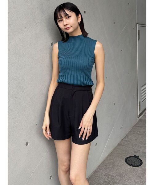 MURUA（ムルーア）の「【セットアップ対応】ダブルタックショートパンツ（その他パンツ・レディース・ブラック/ネイビー/グレー/モカ・1/2）」の9枚目の写真