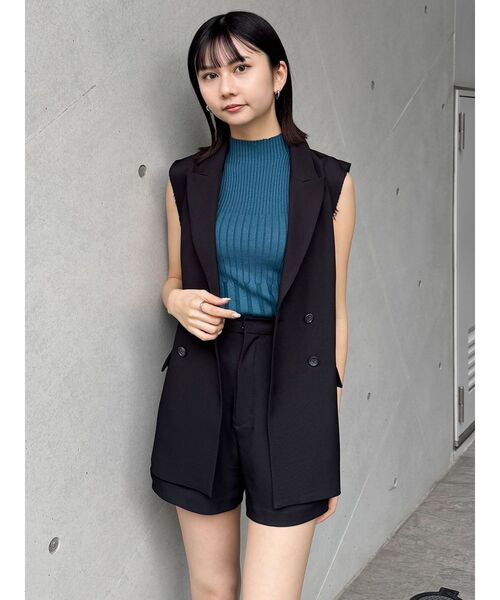 MURUA（ムルーア）の「【セットアップ対応】ダブルタックショートパンツ（その他パンツ・レディース・ブラック/ネイビー/グレー/モカ・1/2）」の11枚目の写真