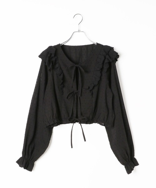 repipi armario（レピピ アルマリオ）の「【girly line】コットンレースブラウス（シャツ/ブラウス・キッズ・ホワイト/ブラック・MEDIUM/SMALL/LARGE）」の2枚目の写真