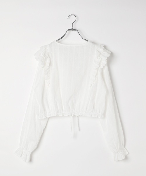 repipi armario（レピピ アルマリオ）の「【girly line】コットンレースブラウス（シャツ/ブラウス・キッズ・ホワイト/ブラック・MEDIUM/SMALL/LARGE）」の3枚目の写真