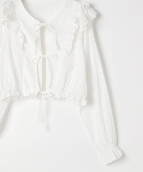 repipi armario（レピピ アルマリオ）の「【girly line】コットンレースブラウス（シャツ/ブラウス・キッズ・ホワイト/ブラック・MEDIUM/SMALL/LARGE）」の5枚目の写真