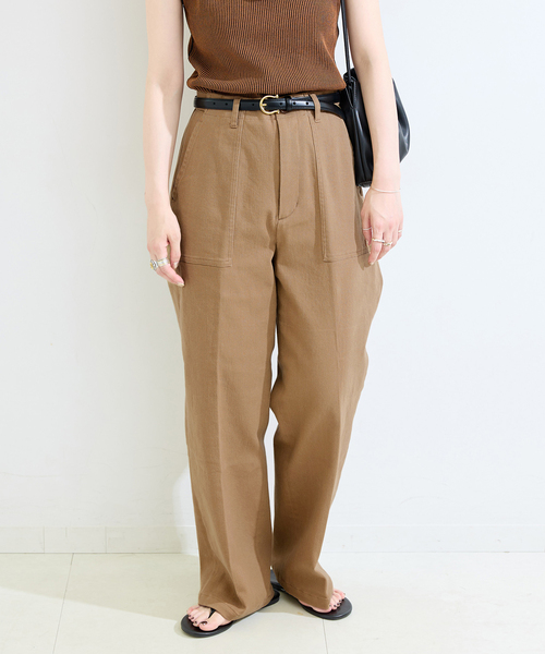 B.C STOCK(ベーセーストック)の「ウォッシャブル / モイストツイルグッドベイカー(カーゴパンツ・レディース・カーキ/ベージュ/ピンク・SMALL/MEDIUM)」の11枚目の写真