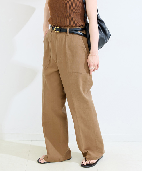 B.C STOCK(ベーセーストック)の「ウォッシャブル / モイストツイルグッドベイカー(カーゴパンツ・レディース・カーキ/ベージュ/ピンク・SMALL/MEDIUM)」の13枚目の写真