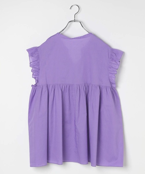 LEPSIM（レプシィム）の「コットンボイルノースリブラウス　575317（シャツ/ブラウス・レディース・ブラック/オフホワイト/ベージュ/パープル・FREE）」の5枚目の写真