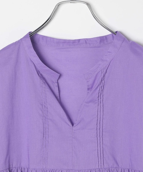 LEPSIM（レプシィム）の「コットンボイルノースリブラウス　575317（シャツ/ブラウス・レディース・ブラック/オフホワイト/ベージュ/パープル・FREE）」の6枚目の写真