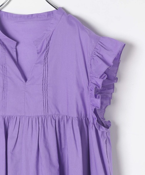 LEPSIM（レプシィム）の「コットンボイルノースリブラウス　575317（シャツ/ブラウス・レディース・ブラック/オフホワイト/ベージュ/パープル・FREE）」の7枚目の写真