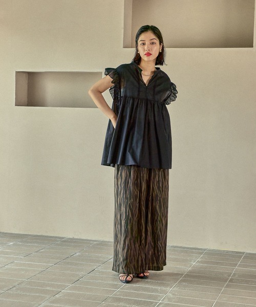 LEPSIM（レプシィム）の「コットンボイルノースリブラウス　575317（シャツ/ブラウス・レディース・ブラック/オフホワイト/ベージュ/パープル・FREE）」の19枚目の写真