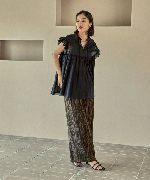 LEPSIM（レプシィム）の「コットンボイルノースリブラウス　575317（シャツ/ブラウス・レディース・ブラック/オフホワイト/ベージュ/パープル・FREE）」の20枚目の写真