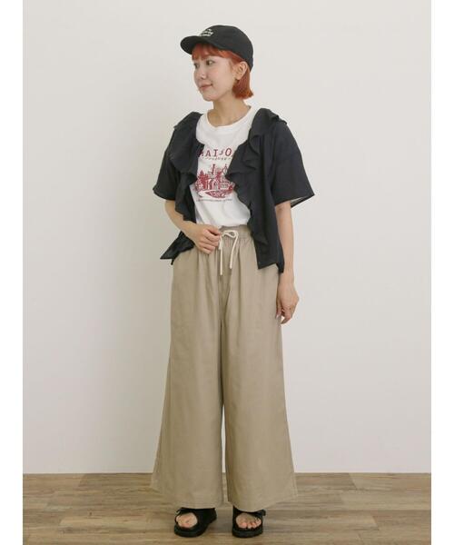 Samansa Mos2（サマンサ モスモス）の「フリルカラーブラウス（シャツ/ブラウス・レディース・オフホワイト/ブルー/ブラック/オレンジ・F）」の7枚目の写真