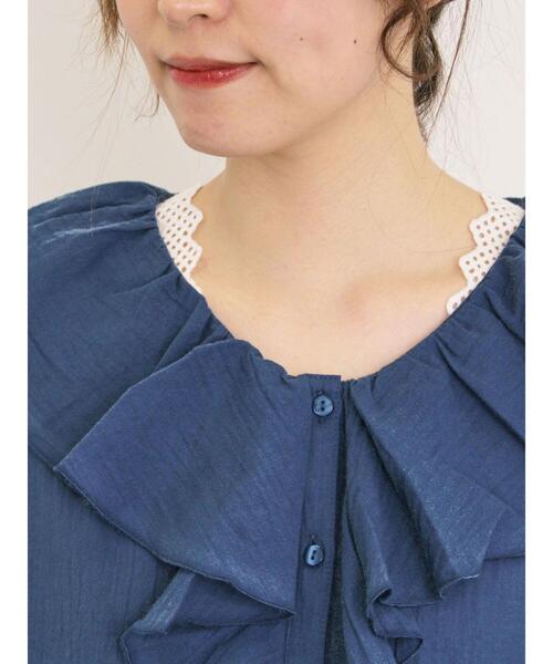 Samansa Mos2（サマンサ モスモス）の「フリルカラーブラウス（シャツ/ブラウス・レディース・オフホワイト/ブルー/ブラック/オレンジ・F）」の11枚目の写真