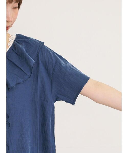 Samansa Mos2（サマンサ モスモス）の「フリルカラーブラウス（シャツ/ブラウス・レディース・オフホワイト/ブルー/ブラック/オレンジ・F）」の13枚目の写真