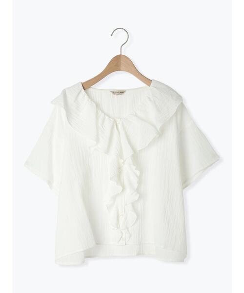 Samansa Mos2（サマンサ モスモス）の「フリルカラーブラウス（シャツ/ブラウス・レディース・オフホワイト/ブルー/ブラック/オレンジ・F）」の15枚目の写真