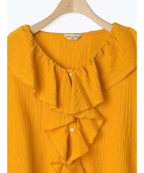 Samansa Mos2（サマンサ モスモス）の「フリルカラーブラウス（シャツ/ブラウス・レディース・オフホワイト/ブルー/ブラック/オレンジ・F）」の19枚目の写真