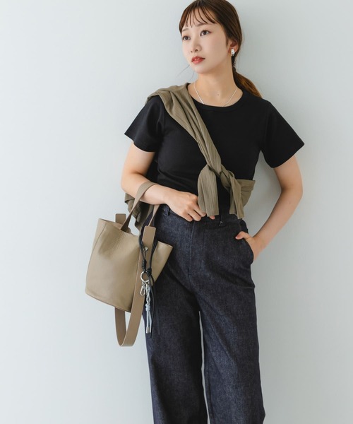 RODE SKO(ロデスコ)の「『別注』BEAURE×RODESKO カウレザー2ベルトバケツバッグ(ショルダーバッグ・レディース・ブラック/ベージュ・ONE)」の12枚目の写真