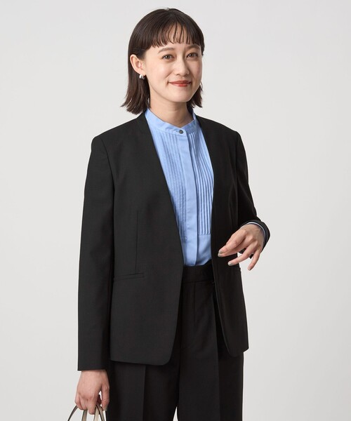 美新品タグ付 グリーンレーベルリラクシング カチリラ ノーカラージャケット L カッチリ見えながらリラックスして着用いただける＜カチリラ