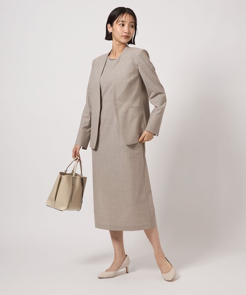 green label relaxing（グリーンレーベルリラクシング）の「カチリラ ノーラペル ジャケット  -ウォッシャブル・ストレッチ-（ノーカラージャケット・レディース・ブラック/ライトグレー/ネイビー・40/38/36/42/34）」の17枚目の写真