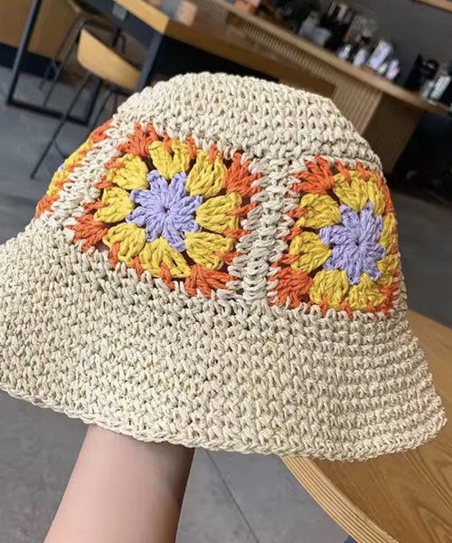 ammy.(エイミードット)の「【 ammy. / エイミードット 】 フラワー クロシェ ペーパー ハット(ハット・レディース・ブラック/ナチュラル/ベージュ/ブラウン・FREE)」の9枚目の写真