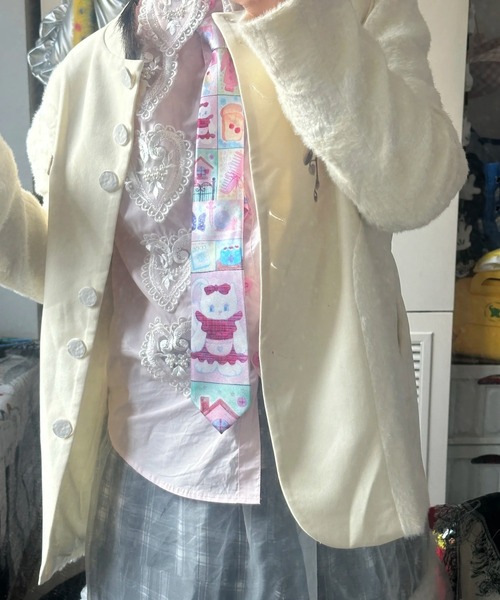 AsheKsha(アシクシャ)の「[新作】ラブハートくり抜きシャツ(Tシャツ/カットソー・レディース・ピンク/ブルー/ホワイト・S/M/L)」の8枚目の写真