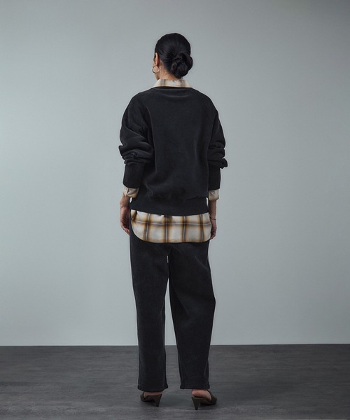 SALON adam et rope'（サロン アダム エ ロペ）の「クロップドプルオーバー-CreamyCotton /クリーミーコットン-（スウェット・レディース・オフホワイト/ブラウン/ブラック・FREE）」の9枚目の写真