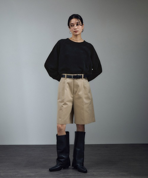 SALON adam et rope'（サロン アダム エ ロペ）の「クロップドプルオーバー-CreamyCotton /クリーミーコットン-（スウェット・レディース・オフホワイト/ブラウン/ブラック・FREE）」の15枚目の写真