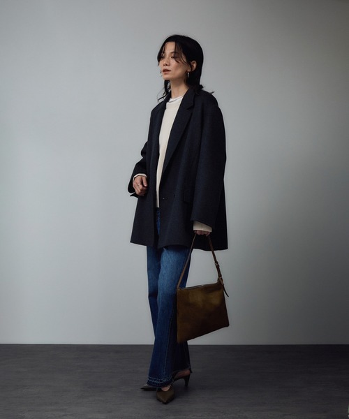 SALON adam et rope'（サロン アダム エ ロペ）の「クロップドプルオーバー-CreamyCotton /クリーミーコットン-（スウェット・レディース・オフホワイト/ブラウン/ブラック・FREE）」の14枚目の写真