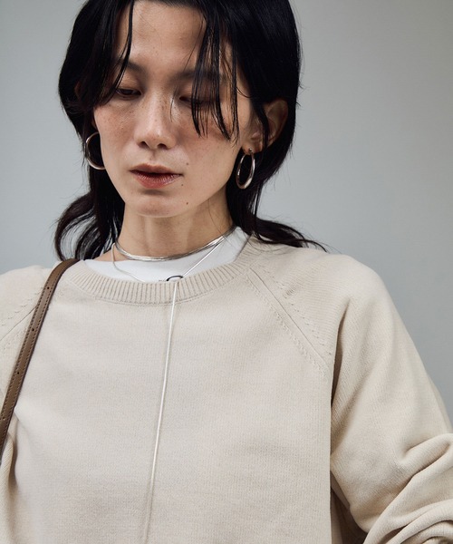 SALON adam et rope'（サロン アダム エ ロペ）の「クロップドプルオーバー-CreamyCotton /クリーミーコットン-（スウェット・レディース・オフホワイト/ブラウン/ブラック・FREE）」の20枚目の写真