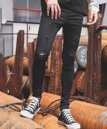 DIVINER（ディヴァイナー）の「スキニー メンズ ダメージ ブラック スリム ストレッチ（その他パンツ）」