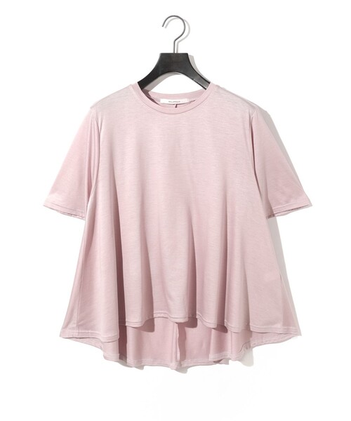 MIDIUMISOLID（ミディウミソリッド）の「MIDIUMISOLID クルーネックAラインプルオーバー（Tシャツ/カットソー・レディース・ライトブルー/ブラック/オフホワイト/ピンク・FREE）」の4枚目の写真
