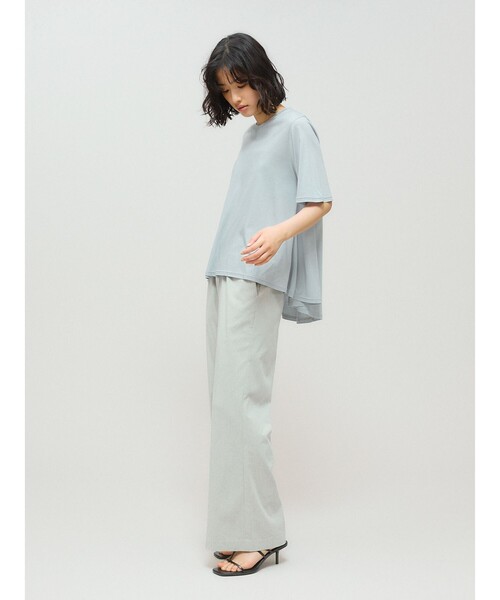 MIDIUMISOLID（ミディウミソリッド）の「MIDIUMISOLID クルーネックAラインプルオーバー（Tシャツ/カットソー・レディース・ライトブルー/ブラック/オフホワイト/ピンク・FREE）」の14枚目の写真