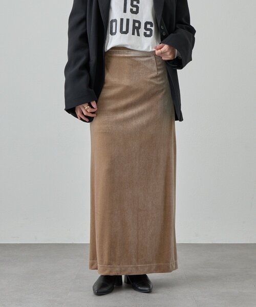 セール】【新色登場】【セットアップ対応】ベロアタイトスカート