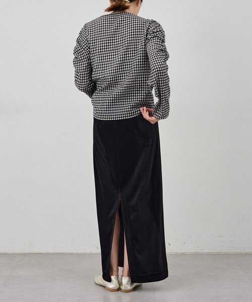 SHENERY(シーナリー)の「【新色登場】【セットアップ対応】ベロアタイトスカート(スカート・レディース・ブラック/ブラウン/ベージュ・36/38/34)」の6枚目の写真