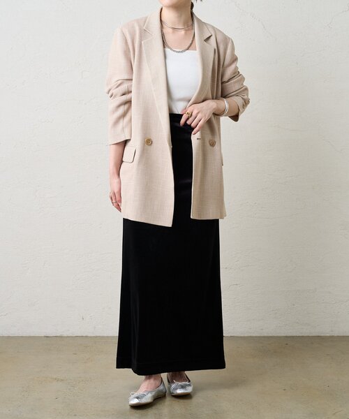 SHENERY(シーナリー)の「【新色登場】【セットアップ対応】ベロアタイトスカート(スカート・レディース・ブラック/ブラウン/ベージュ・36/38/34)」の13枚目の写真