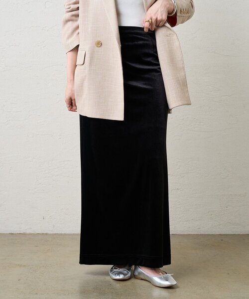 SHENERY(シーナリー)の「【新色登場】【セットアップ対応】ベロアタイトスカート(スカート・レディース・ブラック/ブラウン/ベージュ・36/38/34)」の14枚目の写真