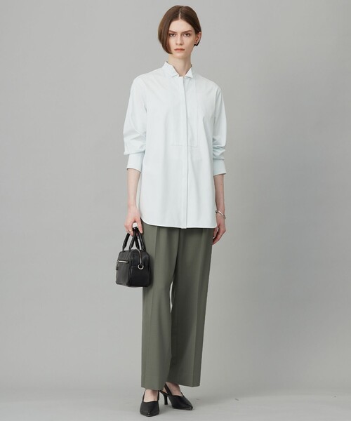 ICB(アイシービー)の「ブラウスライクジャージー ロングカットソー(Tシャツ/カットソー・レディース・ブラック系/スモーキーグリーン系/スカイブルー系・X-LARGE/LARGE)」の5枚目の写真