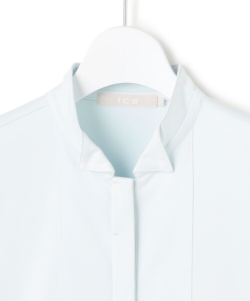 ICB(アイシービー)の「ブラウスライクジャージー ロングカットソー(Tシャツ/カットソー・レディース・ブラック系/スモーキーグリーン系/スカイブルー系・X-LARGE/LARGE)」の9枚目の写真