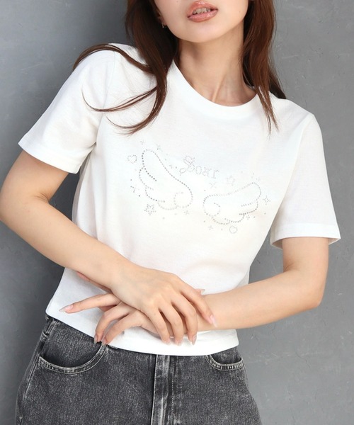 CECIL McBEE（セシルマクビー）の「ラインストーンウィングTシャツ（Tシャツ/カットソー・レディース・オフホワイト/サックスブルー/ブラック・MEDIUM/LARGE）」の5枚目の写真