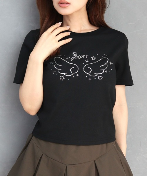 CECIL McBEE（セシルマクビー）の「ラインストーンウィングTシャツ（Tシャツ/カットソー・レディース・オフホワイト/サックスブルー/ブラック・MEDIUM/LARGE）」の14枚目の写真
