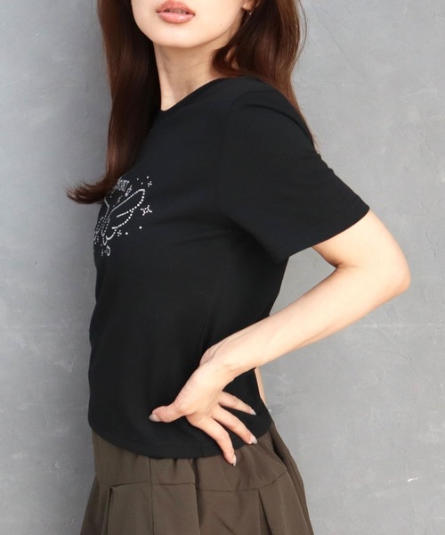 CECIL McBEE（セシルマクビー）の「ラインストーンウィングTシャツ（Tシャツ/カットソー・レディース・オフホワイト/サックスブルー/ブラック・MEDIUM/LARGE）」の16枚目の写真