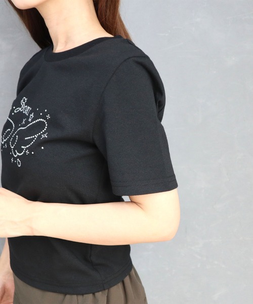 CECIL McBEE（セシルマクビー）の「ラインストーンウィングTシャツ（Tシャツ/カットソー・レディース・オフホワイト/サックスブルー/ブラック・MEDIUM/LARGE）」の18枚目の写真