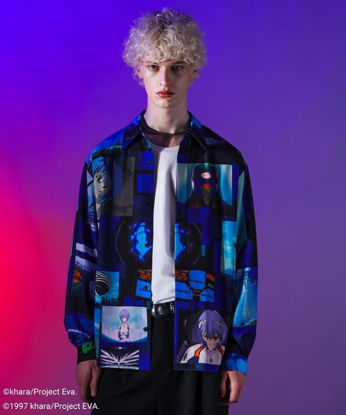 新品未使用タグ付き【エヴァコラボ】コラージュプリントシャツ HARE レイ エヴァコラボ】コラージュプリントシャツ HARE レイ