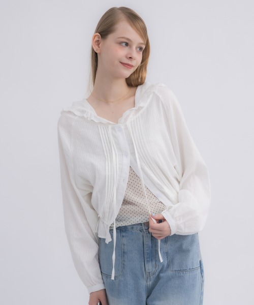 idem(イデム)の「lace hoodie blouse / フード付きレースブラウス(シャツ/ブラウス・レディース・アイボリー・FREE)」の7枚目の写真