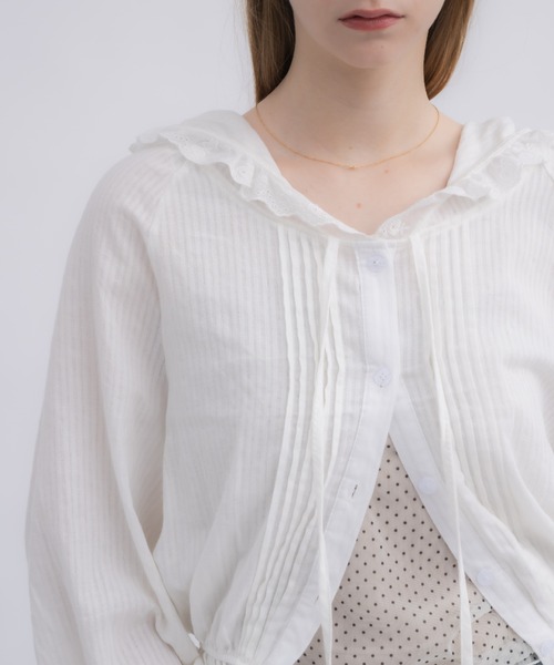 idem(イデム)の「lace hoodie blouse / フード付きレースブラウス(シャツ/ブラウス・レディース・アイボリー・FREE)」の15枚目の写真